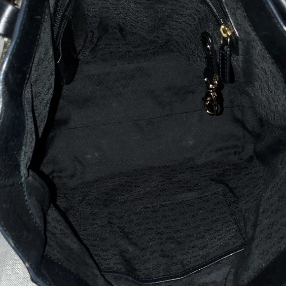 ANYA HINDMARCH "Black Leather Handbag Gold Decoration Unique